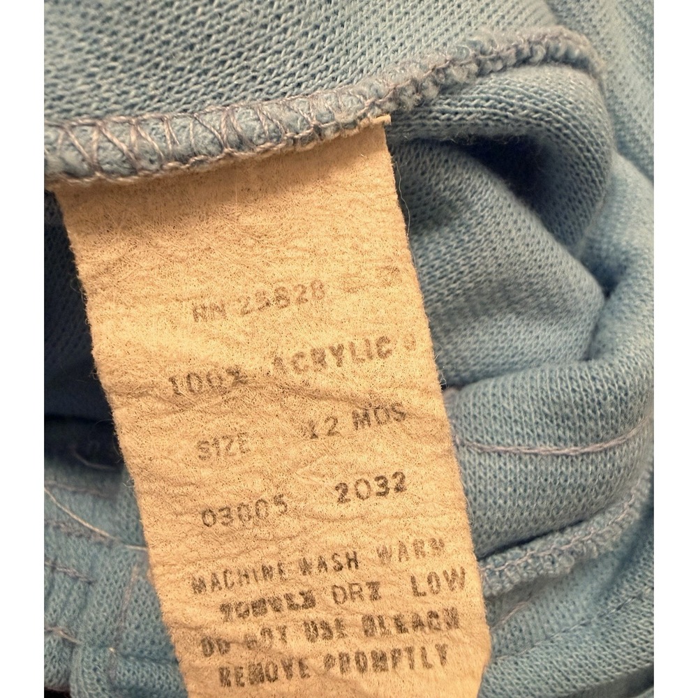 VTG Toddler Boys Overalls Blue Train Size 12 Months 70s - Picture 6 of 7